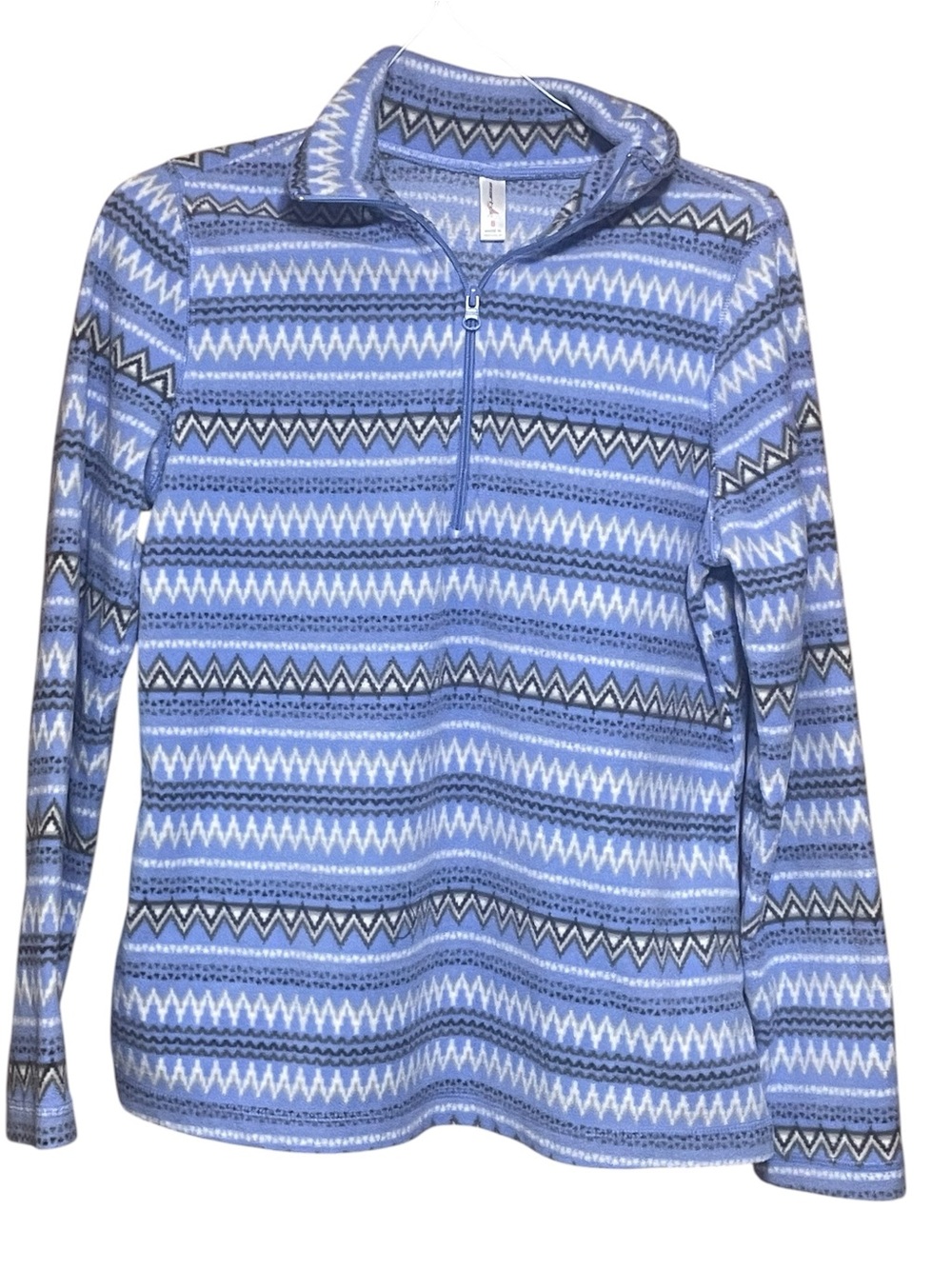 exertek Blue Patterned Quarter-Zip Fleece Pullover